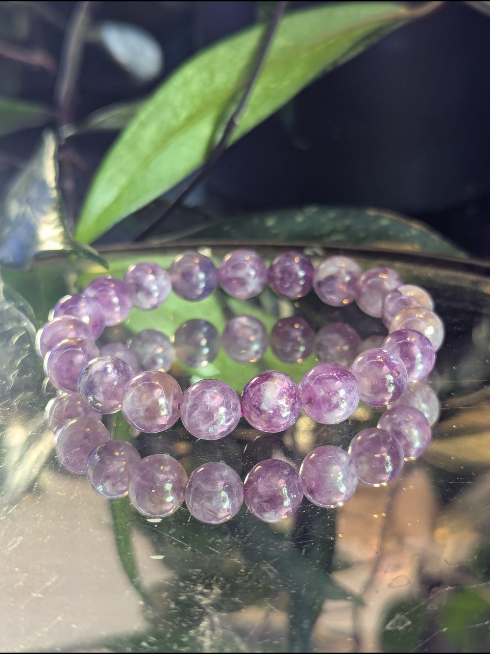 A-Quality Super Seven Auralite Amethyst Beaded Crystal Stretch Bracelet